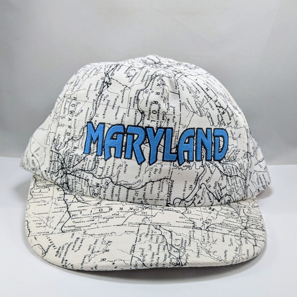 Maryland State Map Trucker Hat Cap SnapBack‎ Vintage 80s 90s Walmart